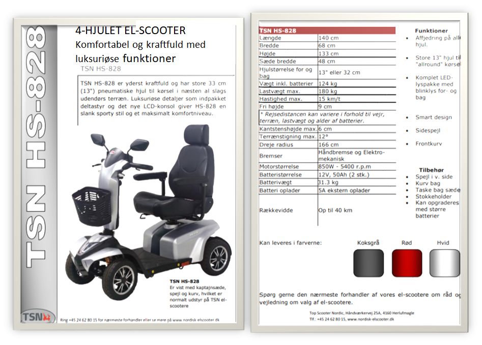 EL Scootere til handicappede TSN HS 828