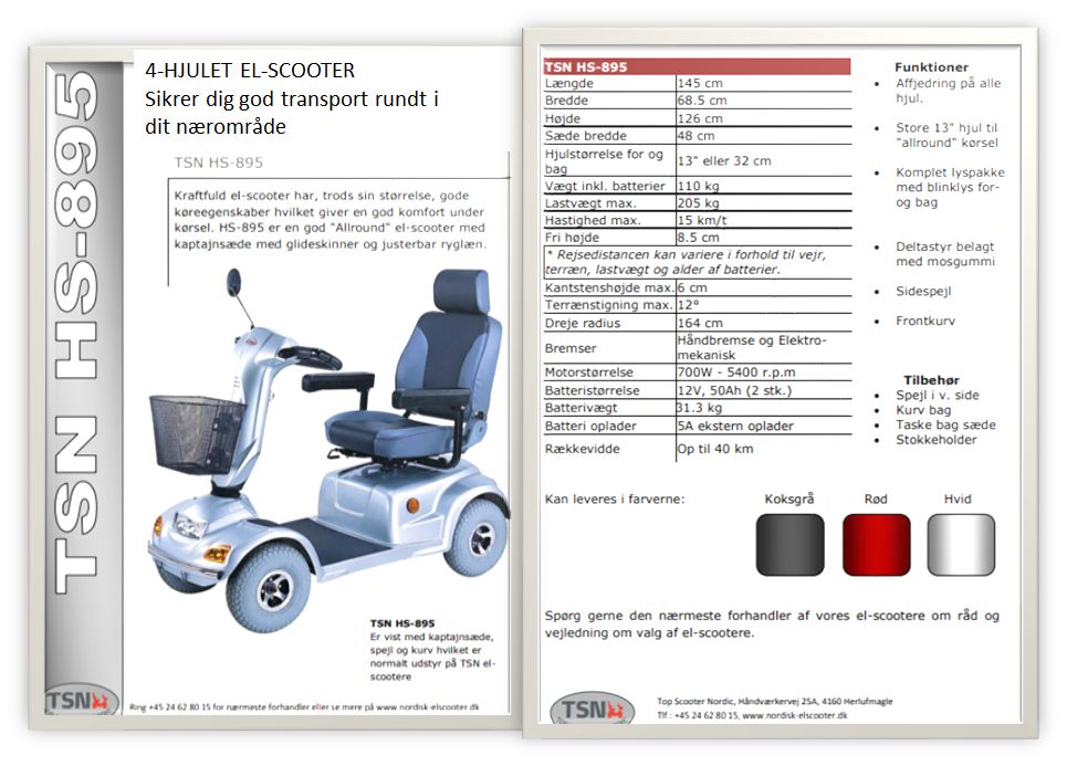 EL Scootere til handicappede TSN HS 895