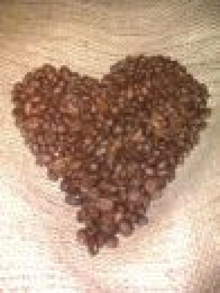 Hjerte af kaffebønner