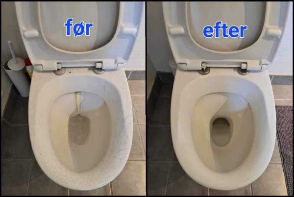 Toilet før og efter LG Rengøring